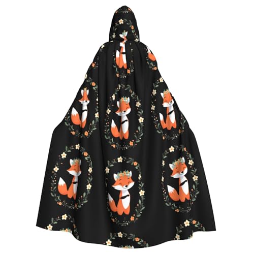 BROLEO Kleiner Fuchs mit Girlande-Druck, Halloween, Erwachsenen-Kapuzenumhang, Herren- und Damenbekleidung, Mantel, Rollenspiel BROLEO Kleiner Fuchs mit Girlande-Druck, Halloween, Erwachsenen-Kapuzenumhang, Herren- und Damenbekleidung, Mantel, Rollenspiel von BROLEO