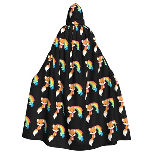 BROLEO Kleiner Fuchs mit Schleife und Regenbogen-Aufdruck, Halloween-Umhang mit Kapuze, kein Reißverschluss, bequem für Kostümpartys BROLEO Kleiner Fuchs mit Schleife und Regenbogen-Aufdruck, Halloween-Umhang mit Kapuze, kein Reißverschluss, bequem für Kostümpartys von BROLEO