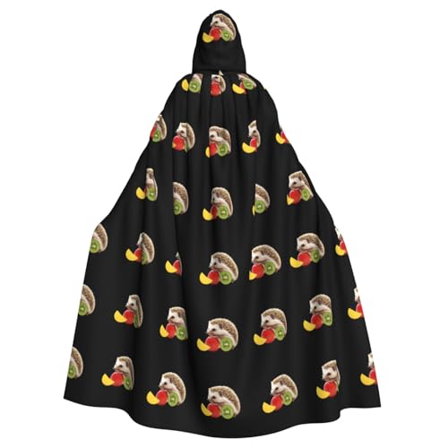 BROLEO Kleiner Igel auf Obstdruck, Halloween-Umhang mit Kapuze, kein Reißverschluss, bequem für Kostümpartys BROLEO Kleiner Igel auf Obstdruck, Halloween-Umhang mit Kapuze, kein Reißverschluss, bequem für Kostümpartys von BROLEO
