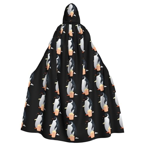 BROLEO Kleiner Pinguin isst Popcorn-Druck, Halloween, Erwachsenen-Kapuzenumhang, ohne Reißverschluss, bequem für Kostümpartys BROLEO Kleiner Pinguin isst Popcorn-Druck, Halloween, Erwachsenen-Kapuzenumhang, ohne Reißverschluss, bequem für Kostümpartys von BROLEO