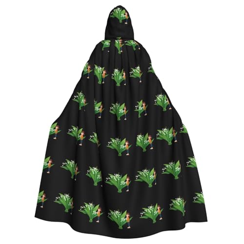 BROLEO Kleines Mädchen mit Maiglöckchen-Druck, Halloween-Umhang mit Kapuze, ohne Reißverschluss, bequem für Kostümpartys BROLEO Kleines Mädchen mit Maiglöckchen-Druck, Halloween-Umhang mit Kapuze, ohne Reißverschluss, bequem für Kostümpartys von BROLEO