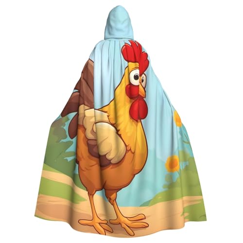 BROLEO Kreativer Cartoon-Huhn-Druck, Halloween, Erwachsenen-Kapuzenumhang für Kostümpartys und Themenveranstaltungen BROLEO Kreativer Cartoon-Huhn-Druck, Halloween, Erwachsenen-Kapuzenumhang für Kostümpartys und Themenveranstaltungen von BROLEO