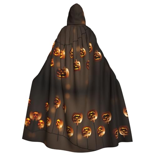 BROLEO Kürbis-Lichterkette, bedruckt, Halloween, Erwachsene, Kapuzenumhang für Kostümpartys und Themenveranstaltungen BROLEO Kürbis-Lichterkette, bedruckt, Halloween, Erwachsene, Kapuzenumhang für Kostümpartys und Themenveranstaltungen von BROLEO