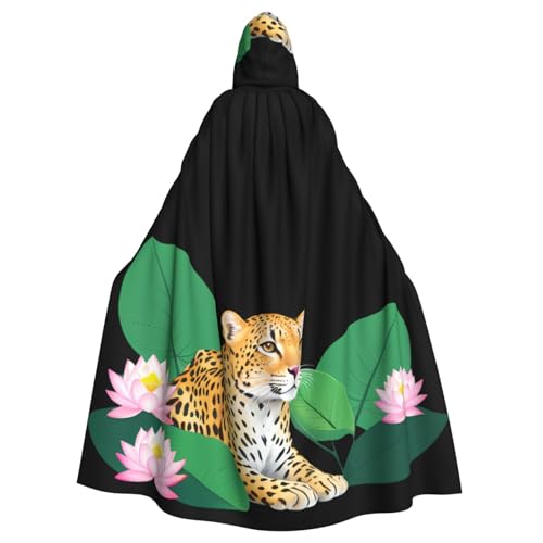 BROLEO Leopardenmuster mit Lotusdruck, Halloween-Umhang für Erwachsene, ohne Reißverschluss, bequem für Kostümpartys BROLEO Leopardenmuster mit Lotusdruck, Halloween-Umhang für Erwachsene, ohne Reißverschluss, bequem für Kostümpartys von BROLEO