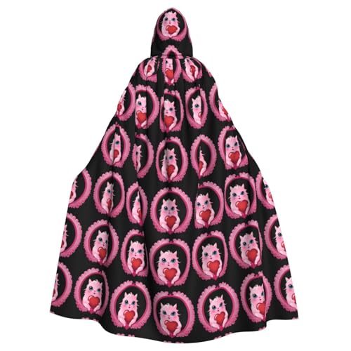 BROLEO Little Monster in the Wreath Prints Halloween Adult Hooded Cape Cloak No Zipper, Comfortable For Costume Parties von BROLEO