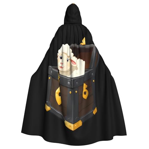BROLEO Little Sheep In The Treasure Box Printing Halloween Adult Hooded Cape Men And Women'S Clothing Mantle Role-Playing BROLEO Little Sheep In The Treasure Box Printing Halloween Adult Hooded Cape Men And Women'S Clothing Mantle Role-Playing von BROLEO