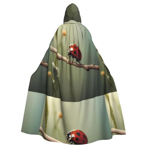 BROLEO Marienkäfer auf einem Stab Druck Halloween Erwachsene Kapuzenumhang Herren- und Damenbekleidung Mantel, Rollenspiel BROLEO Marienkäfer auf einem Stab Druck Halloween Erwachsene Kapuzenumhang Herren- und Damenbekleidung Mantel, Rollenspiel von BROLEO
