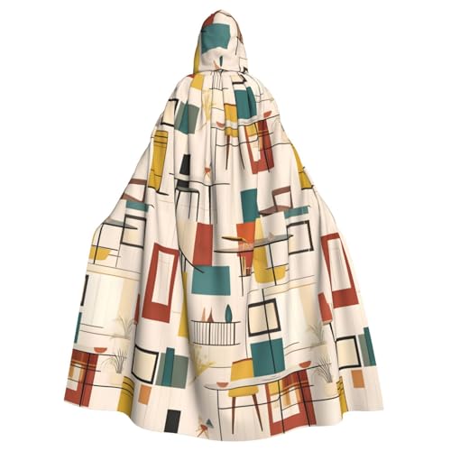 BROLEO Mid Century Moderner Halloween-Umhang mit Kapuze für Erwachsene, ohne Reißverschluss, bequem für Kostümpartys BROLEO Mid Century Moderner Halloween-Umhang mit Kapuze für Erwachsene, ohne Reißverschluss, bequem für Kostümpartys von BROLEO