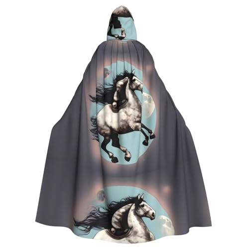 BROLEO Moon Horse Prints Halloween Erwachsene Kapuzenumhang ohne Reißverschluss, bequem für Kostümpartys BROLEO Moon Horse Prints Halloween Erwachsene Kapuzenumhang ohne Reißverschluss, bequem für Kostümpartys von BROLEO