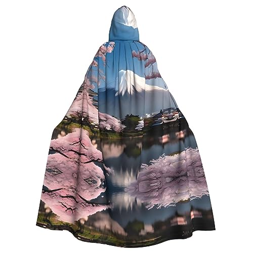 BROLEO Mt. Fuji im Frühjahr, bedruckt Halloween Erwachsene Kapuzenumhang für Kostümpartys und Themenveranstaltungen BROLEO Mt. Fuji im Frühjahr, bedruckt Halloween Erwachsene Kapuzenumhang für Kostümpartys und Themenveranstaltungen von BROLEO