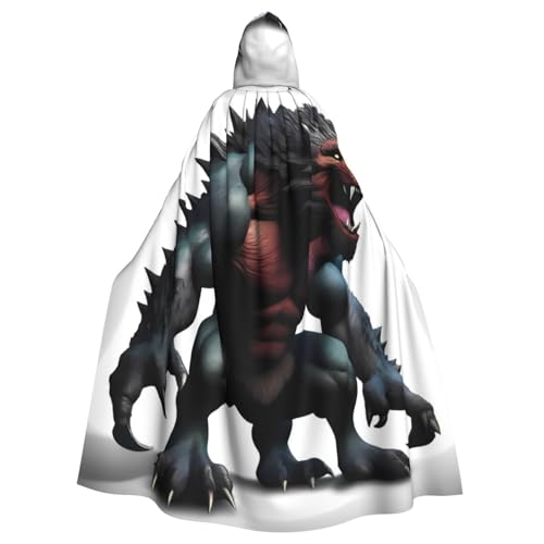 BROLEO Mysterious Beast Printing Halloween Erwachsene Kapuzenumhang Herren und Damen Kleidung Mantle Rollenspiel von BROLEO