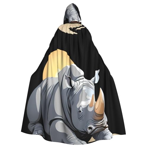 BROLEO Nashorn-Umhang mit Kapuze für Erwachsene, ohne Reißverschluss, bequem für Kostümpartys von BROLEO