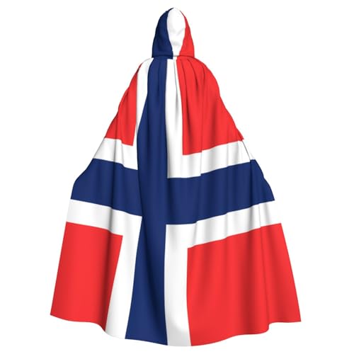 BROLEO Norwegische Flagge, bedruckt, Halloween, Erwachsenen-Kapuzenumhang für Kostümpartys und Themenveranstaltungen BROLEO Norwegische Flagge, bedruckt, Halloween, Erwachsenen-Kapuzenumhang für Kostümpartys und Themenveranstaltungen von BROLEO