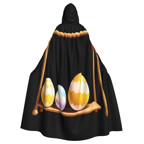 BROLEO Ostereier auf der Schaukel Druck Halloween Erwachsene Kapuzenumhang Herren und Damen Kleidung Mantle Rollenspiel BROLEO Ostereier auf der Schaukel Druck Halloween Erwachsene Kapuzenumhang Herren und Damen Kleidung Mantle Rollenspiel von BROLEO