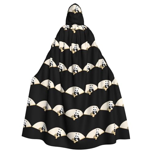BROLEO Panda auf einem faltbaren Fächer, bedruckt Halloween Erwachsene Kapuzenumhang für Kostümpartys und Themenveranstaltungen BROLEO Panda auf einem faltbaren Fächer, bedruckt Halloween Erwachsene Kapuzenumhang für Kostümpartys und Themenveranstaltungen von BROLEO