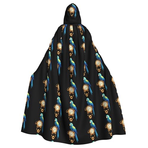 BROLEO Papagei sitzt auf einer alten Pendeluhr für Halloween, Erwachsene, Kapuzenumhang für Kostümpartys und Themenveranstaltungen BROLEO Papagei sitzt auf einer alten Pendeluhr für Halloween, Erwachsene, Kapuzenumhang für Kostümpartys und Themenveranstaltungen von BROLEO