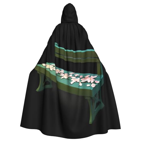 BROLEO Petals On A Bench Printing Halloween Adult Hooded Cape Men And Women'S Clothing Mantle Role-Playing von BROLEO