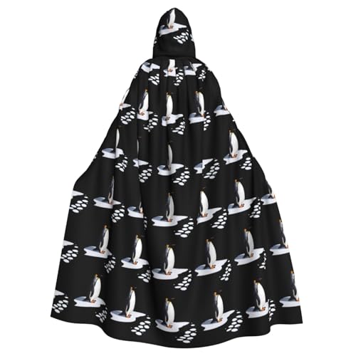 BROLEO Pinguin-Fußabdrücke auf dem Schnee, Halloween-Umhang mit Kapuze für Erwachsene, für Kostümpartys und Themenveranstaltungen BROLEO Pinguin-Fußabdrücke auf dem Schnee, Halloween-Umhang mit Kapuze für Erwachsene, für Kostümpartys und Themenveranstaltungen von BROLEO