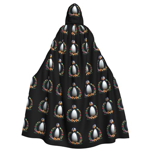 BROLEO Pinguin-Kranz-Aufdruck, Halloween, Erwachsenen-Umhang mit Kapuze, für Kostümpartys und Themenveranstaltungen BROLEO Pinguin-Kranz-Aufdruck, Halloween, Erwachsenen-Umhang mit Kapuze, für Kostümpartys und Themenveranstaltungen von BROLEO