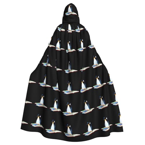 BROLEO Pinguin is reading a picture book Prints Halloween Adult Hooded Cloak for Costume Parties and Theme Events BROLEO Pinguin is reading a picture book Prints Halloween Adult Hooded Cloak for Costume Parties and Theme Events von BROLEO