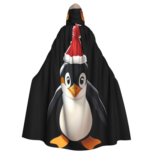 BROLEO Pinguin trägt einen Hut Druck Halloween Erwachsene Kapuzenumhang Herren- und Damenbekleidung Mantel, Rollenspiel BROLEO Pinguin trägt einen Hut Druck Halloween Erwachsene Kapuzenumhang Herren- und Damenbekleidung Mantel, Rollenspiel von BROLEO