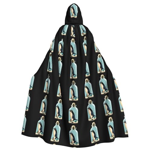 BROLEO Pinguin und Fisch in der Glasflasche drucken Halloween Erwachsene Kapuzenumhang für Kostümpartys und Themenveranstaltungen BROLEO Pinguin und Fisch in der Glasflasche drucken Halloween Erwachsene Kapuzenumhang für Kostümpartys und Themenveranstaltungen von BROLEO