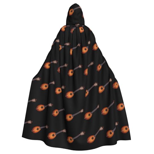 BROLEO Pipa Instrument Prints Halloween Erwachsene Kapuzenumhang für Kostümpartys und Themenveranstaltungen von BROLEO
