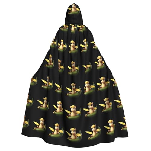 BROLEO Pony, das auf einer Banane liegt, Halloween-Umhang mit Kapuze, für Erwachsene und Herren BROLEO Pony, das auf einer Banane liegt, Halloween-Umhang mit Kapuze, für Erwachsene und Herren von BROLEO