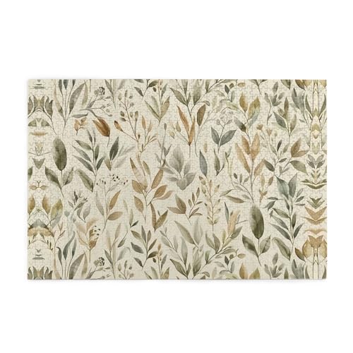 BROLEO Puzzles, 1000 Teile, Wildblumen-Aquarelldruck, pädagogische, intellektuelle Holzpuzzles, lustige Puzzles, Stressabbau-Puzzles BROLEO Puzzles, 1000 Teile, Wildblumen-Aquarelldruck, pädagogische, intellektuelle Holzpuzzles, lustige Puzzles, Stressabbau-Puzzles von BROLEO