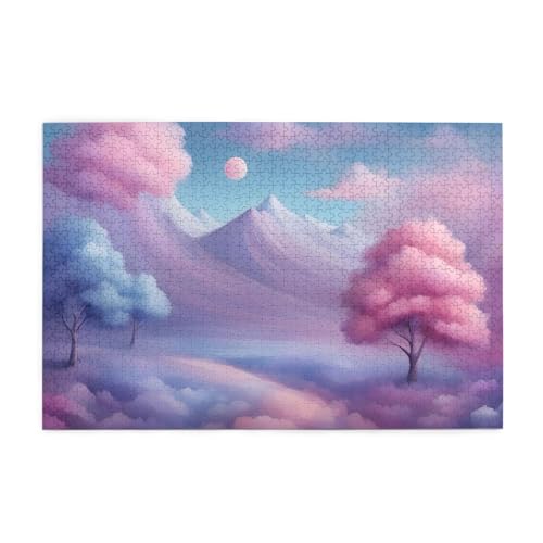 BROLEO Puzzles, 1000-teiliges BROLEO in Blau, Rosa und Lila, Pastellfarben, Druck, pädagogische, intellektuelle Holzpuzzles, lustige Puzzles, Stressabbau-Puzzles BROLEO Puzzles, 1000-teiliges BROLEO in Blau, Rosa und Lila, Pastellfarben, Druck, pädagogische, intellektuelle Holzpuzzles, lustige Puzzles, Stressabbau-Puzzles von BROLEO