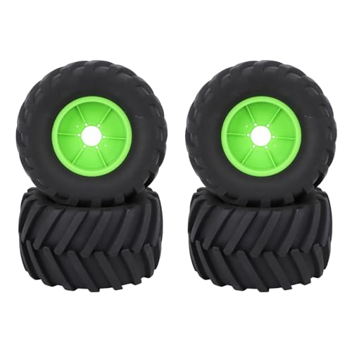 BROLEO RC-Reifenrad, RC-Car-Reifenmuster aus Gummi mit Kunststoffnabe für RC-Crawler (Green) von BROLEO
