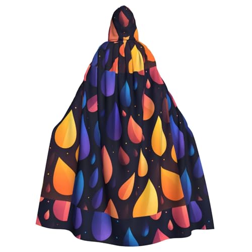 BROLEO Regentropfen auf dem Siebdruck, Halloween-Umhang mit Kapuze, kein Reißverschluss, bequem für Kostümpartys BROLEO Regentropfen auf dem Siebdruck, Halloween-Umhang mit Kapuze, kein Reißverschluss, bequem für Kostümpartys von BROLEO