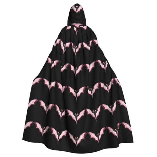 BROLEO Rosa Fledermausflügel Druck Halloween Erwachsene Kapuzenumhang Herren und Damen Kleidung Mantle Rollenspiel BROLEO Rosa Fledermausflügel Druck Halloween Erwachsene Kapuzenumhang Herren und Damen Kleidung Mantle Rollenspiel von BROLEO