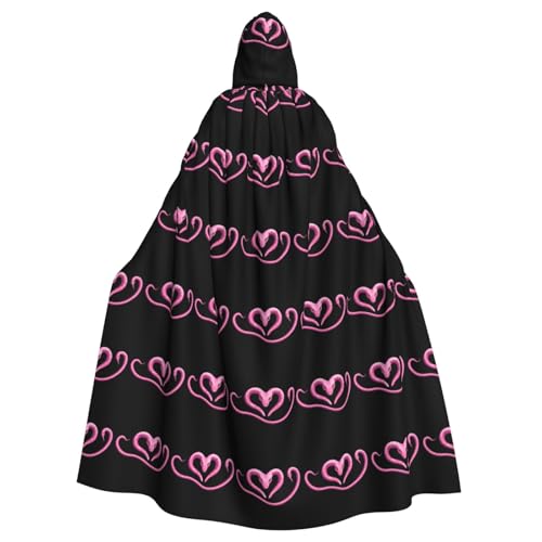 BROLEO Rosa Schlangenherz-Druck Halloween Erwachsene Kapuzenumhang für Kostümpartys und Themenveranstaltungen BROLEO Rosa Schlangenherz-Druck Halloween Erwachsene Kapuzenumhang für Kostümpartys und Themenveranstaltungen von BROLEO