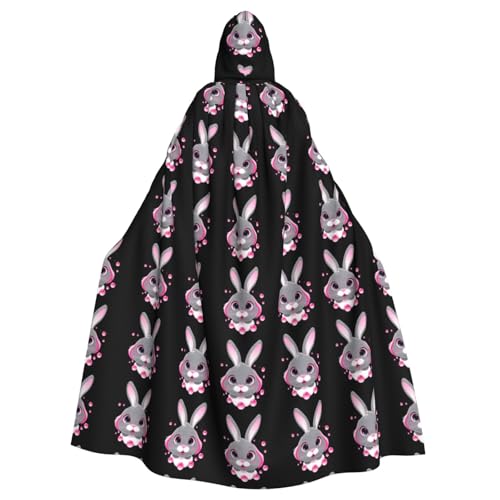 BROLEO Rosafarbener Hasenkopf mit Blasen-Druck, Halloween, Erwachsenen-Kapuzenumhang, Herren- und Damenbekleidung, Mantel, Rollenspiel BROLEO Rosafarbener Hasenkopf mit Blasen-Druck, Halloween, Erwachsenen-Kapuzenumhang, Herren- und Damenbekleidung, Mantel, Rollenspiel von BROLEO
