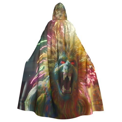 BROLEO Rothäugiger Monsterdruck Halloween Erwachsene Kapuzenumhang für Kostümpartys und Themenveranstaltungen BROLEO Rothäugiger Monsterdruck Halloween Erwachsene Kapuzenumhang für Kostümpartys und Themenveranstaltungen von BROLEO