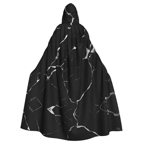 BROLEO Schwarzer Marmor-Aufdruck, Halloween-Umhang mit Kapuze, für Kostümpartys und Themenveranstaltungen BROLEO Schwarzer Marmor-Aufdruck, Halloween-Umhang mit Kapuze, für Kostümpartys und Themenveranstaltungen von BROLEO