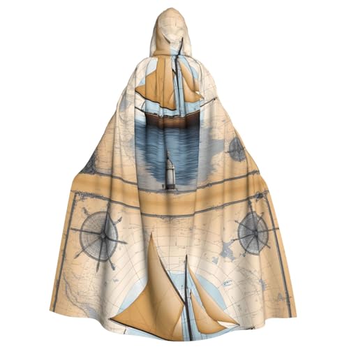 BROLEO Segelboot-Karten-Druck, Halloween, Erwachsenen-Kapuzenumhang, Herren- und Damenbekleidung, Mantel, Rollenspiel BROLEO Segelboot-Karten-Druck, Halloween, Erwachsenen-Kapuzenumhang, Herren- und Damenbekleidung, Mantel, Rollenspiel von BROLEO