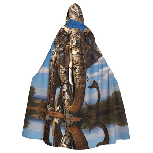 BROLEO Skulptur, Elefanten-Druck, Halloween-Umhang mit Kapuze, für Kostümpartys und Themenveranstaltungen BROLEO Skulptur, Elefanten-Druck, Halloween-Umhang mit Kapuze, für Kostümpartys und Themenveranstaltungen von BROLEO