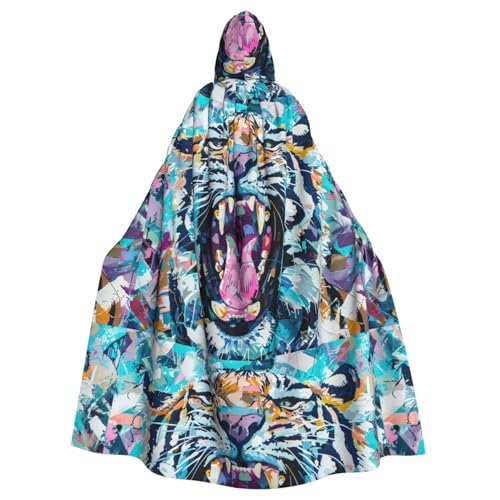 BROLEO Stomping Tiger Head Printing Halloween Adult Hooded Cape Men And Women'S Clothing Mantle Role-Playing BROLEO Stomping Tiger Head Printing Halloween Adult Hooded Cape Men And Women'S Clothing Mantle Role-Playing von BROLEO