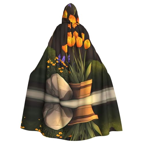 BROLEO Tulpen in einem Topf bedruckt Halloween Erwachsene Kapuzenumhang für Kostümpartys und Themenveranstaltungen BROLEO Tulpen in einem Topf bedruckt Halloween Erwachsene Kapuzenumhang für Kostümpartys und Themenveranstaltungen von BROLEO