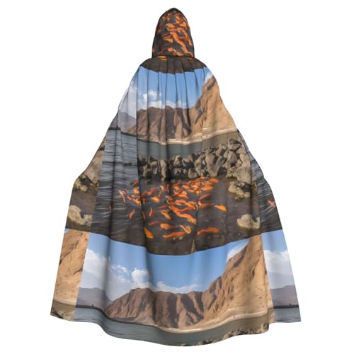 BROLEO Umhang mit Goldfisch-Aufdruck, Halloween, Erwachsenen-Kapuzenumhang, Herren- und Damenbekleidung, Mantel, Rollenspiel BROLEO Umhang mit Goldfisch-Aufdruck, Halloween, Erwachsenen-Kapuzenumhang, Herren- und Damenbekleidung, Mantel, Rollenspiel von BROLEO