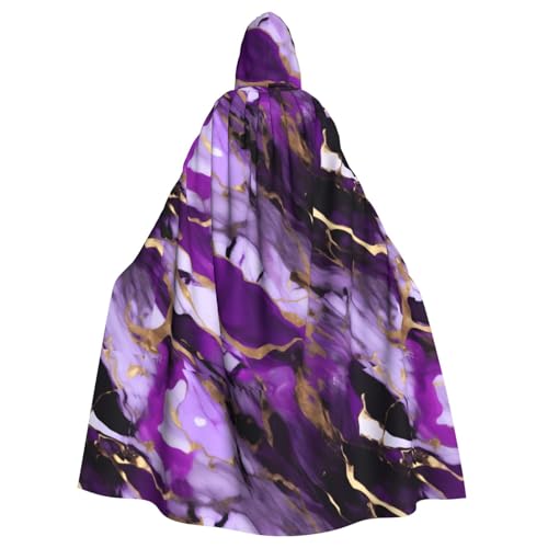 BROLEO Umhang mit Kapuze, Marmor, lila, bunte Drucke, Halloween, Erwachsene, ohne Reißverschluss, bequem für Kostümpartys BROLEO Umhang mit Kapuze, Marmor, lila, bunte Drucke, Halloween, Erwachsene, ohne Reißverschluss, bequem für Kostümpartys von BROLEO