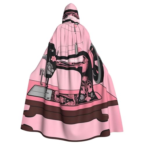 BROLEO Umhang mit Kapuze, Vintage-Stil, rosa Nähmaschinen-Druck, Halloween, Erwachsene, für Kostümpartys und Themenveranstaltungen BROLEO Umhang mit Kapuze, Vintage-Stil, rosa Nähmaschinen-Druck, Halloween, Erwachsene, für Kostümpartys und Themenveranstaltungen von BROLEO