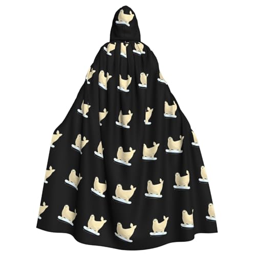 BROLEO Umhang mit Kapuze für Erwachsene, Motiv: Eislauf, für Halloween, ohne Reißverschluss, bequem für Kostümpartys von BROLEO