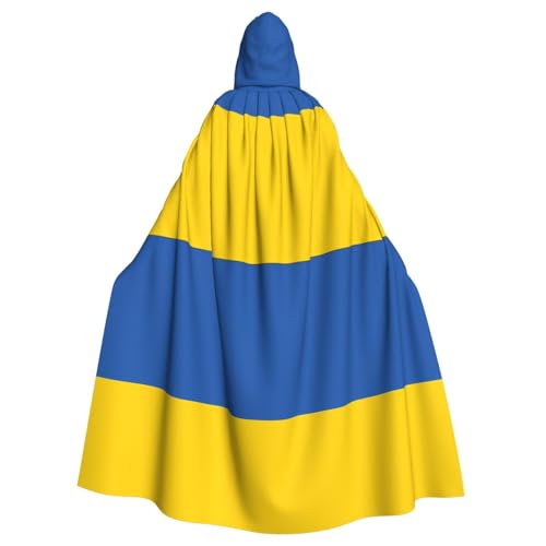 BROLEO Umhang mit Kapuze für Erwachsene, Motiv: Flagge der Ukraine, kein Reißverschluss, bequem für Kostümpartys von BROLEO