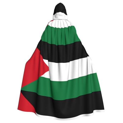 BROLEO Umhang mit Kapuze für Erwachsene, Motiv: Flagge des Staates Palästina, kein Reißverschluss, bequem für Kostümpartys von BROLEO