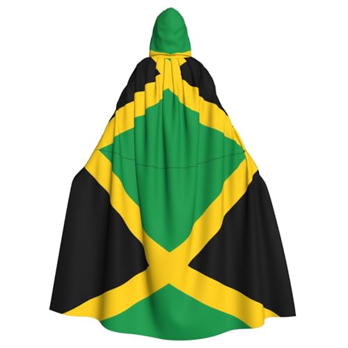 BROLEO Umhang mit Kapuze für Erwachsene, Motiv: Flagge von Jamaika, kein Reißverschluss, bequem für Kostümpartys von BROLEO