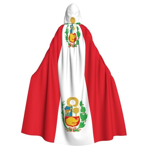 BROLEO Umhang mit Kapuze für Erwachsene, Motiv: Flagge von Peru, kein Reißverschluss, bequem für Kostümpartys BROLEO Umhang mit Kapuze für Erwachsene, Motiv: Flagge von Peru, kein Reißverschluss, bequem für Kostümpartys von BROLEO