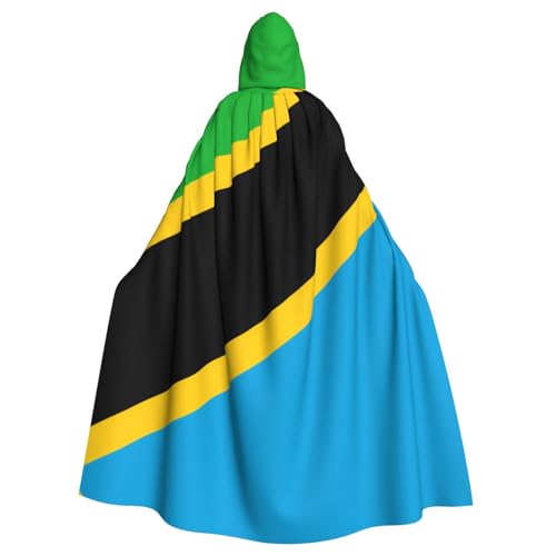 BROLEO Umhang mit Kapuze für Erwachsene, Motiv: Tansania-Flagge, für Kostümpartys und Themenveranstaltungen BROLEO Umhang mit Kapuze für Erwachsene, Motiv: Tansania-Flagge, für Kostümpartys und Themenveranstaltungen von BROLEO